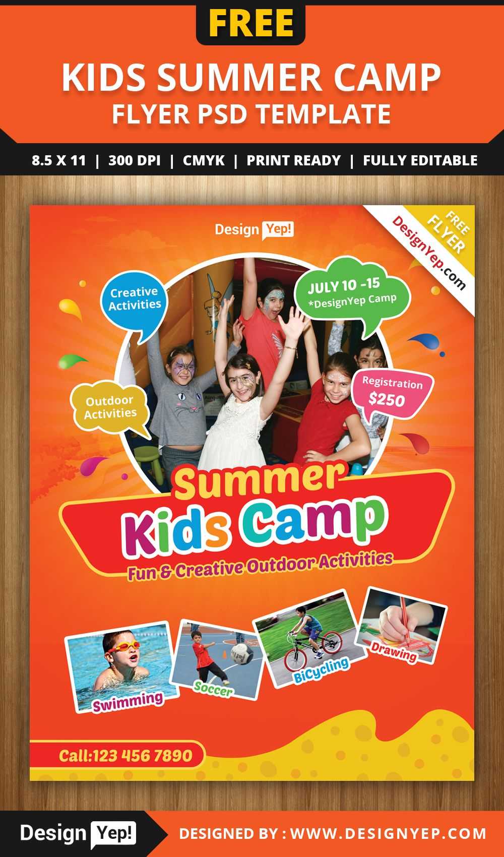Free Kids Summer Camp Flyer Psd Template 8585 Designyep Intended For Summer Camp Brochure Template Free Download
