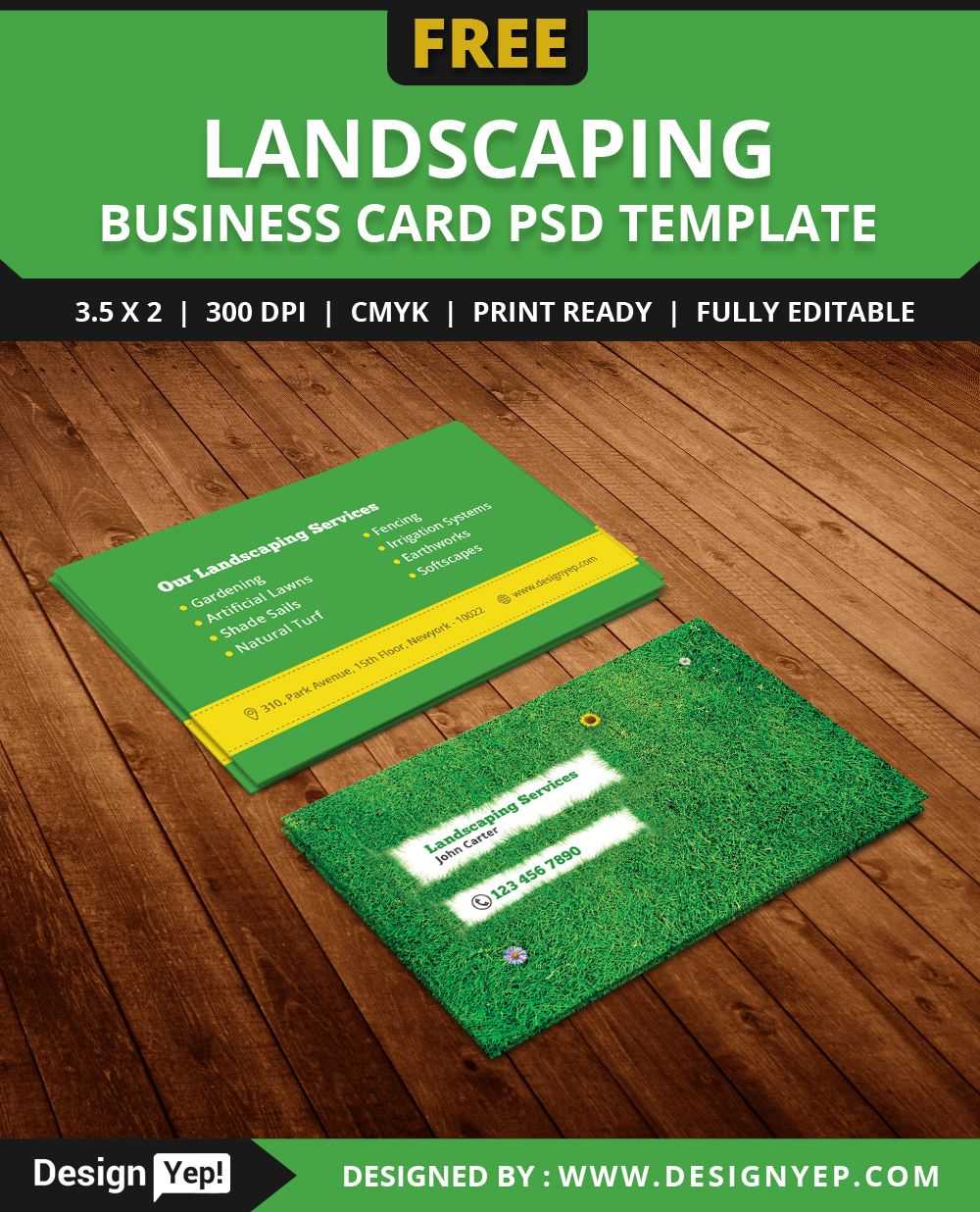 Free Landscaping Business Card Template Psd | Free Business Inside Landscaping Business Card Template