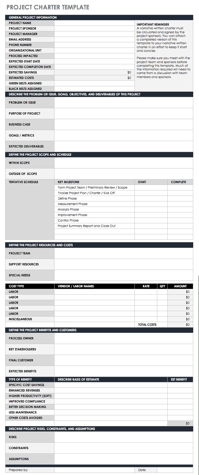 Free Lean Six Sigma Templates | Smartsheet Within Dmaic Report Template