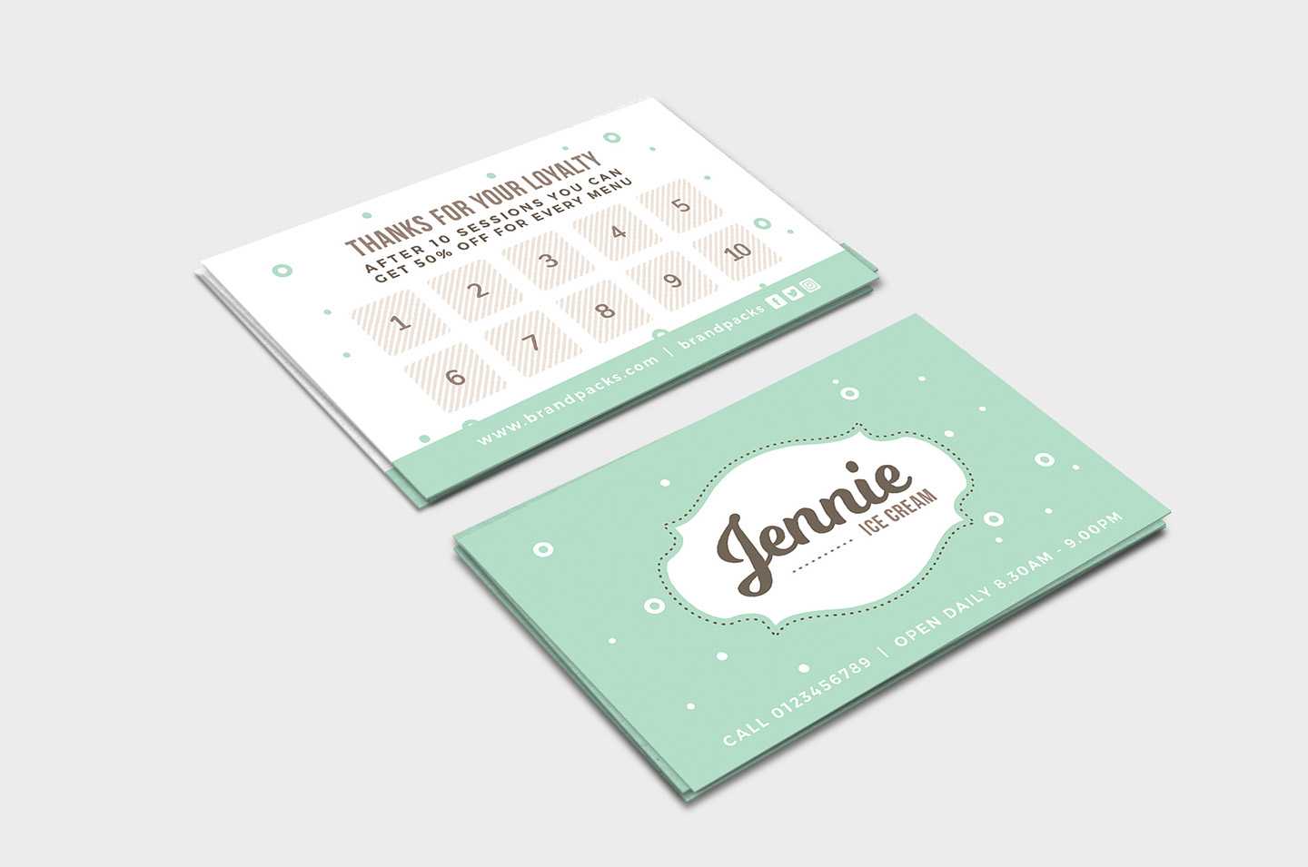 Free Loyalty Card Templates – Psd, Ai & Vector – Brandpacks For Template For Membership Cards