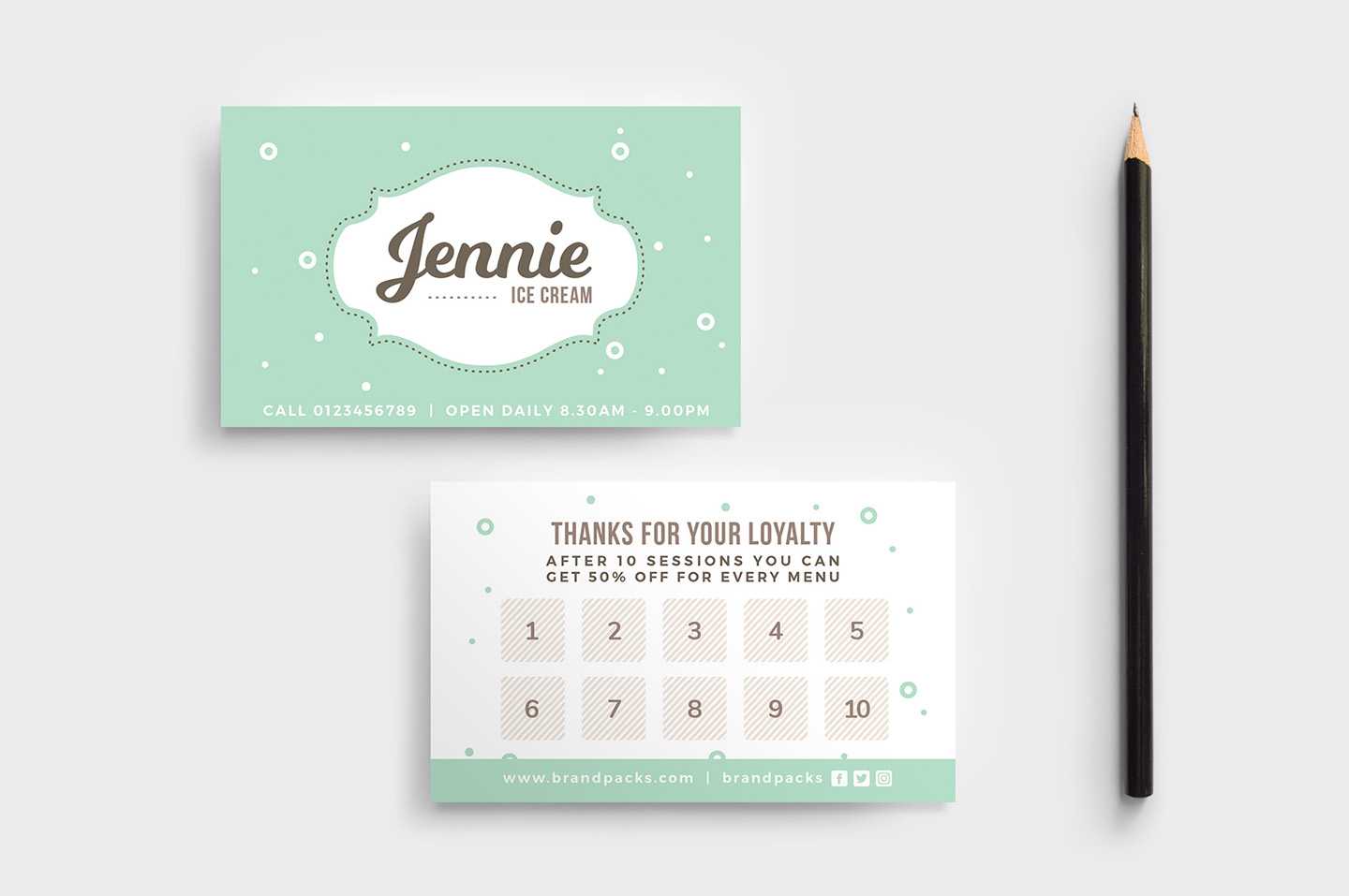 Free Loyalty Card Templates – Psd, Ai & Vector – Brandpacks In Membership Card Template Free