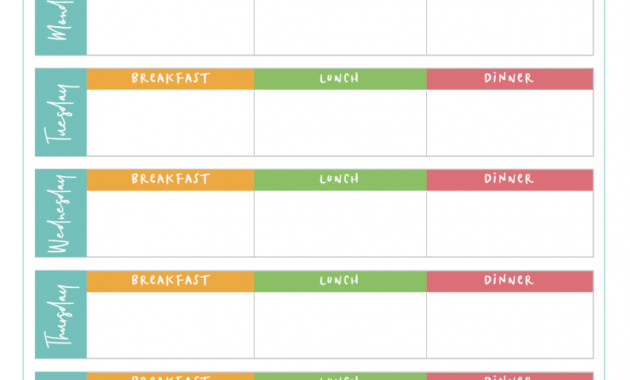 Free Meal Plan Printables - Family Fresh Meals for Blank Meal Plan Template