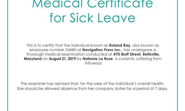 Free Medical Certificate For Sick Leave | Medical, Doctors with Free Fake Medical Certificate Template