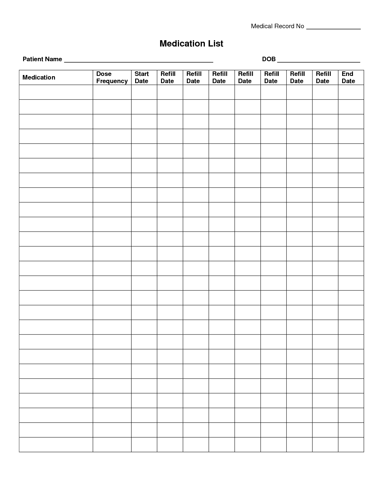 Free Medication Administration Record Template Excel – Yahoo Intended For Blank Medication List Templates