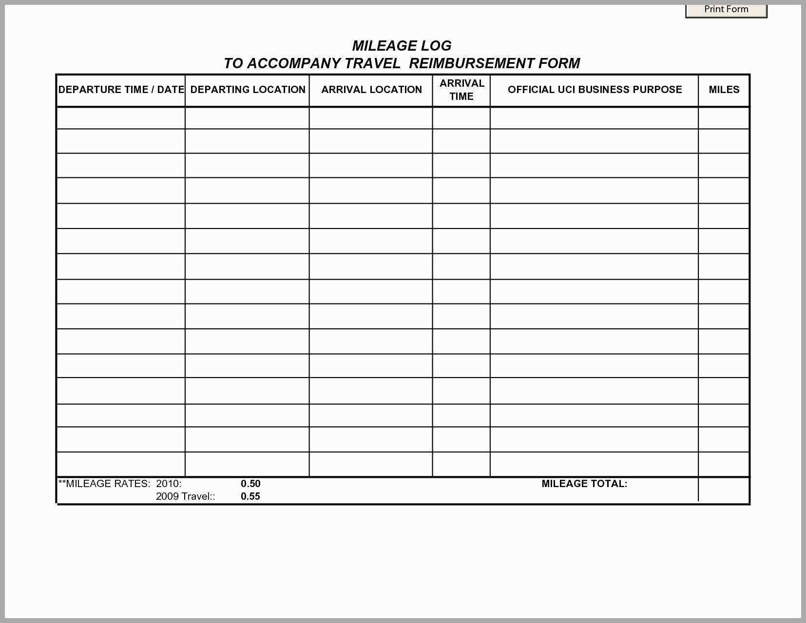 Free Mileage Log Spreadsheet Vehicle Template For Word With Regard To Mileage Report Template