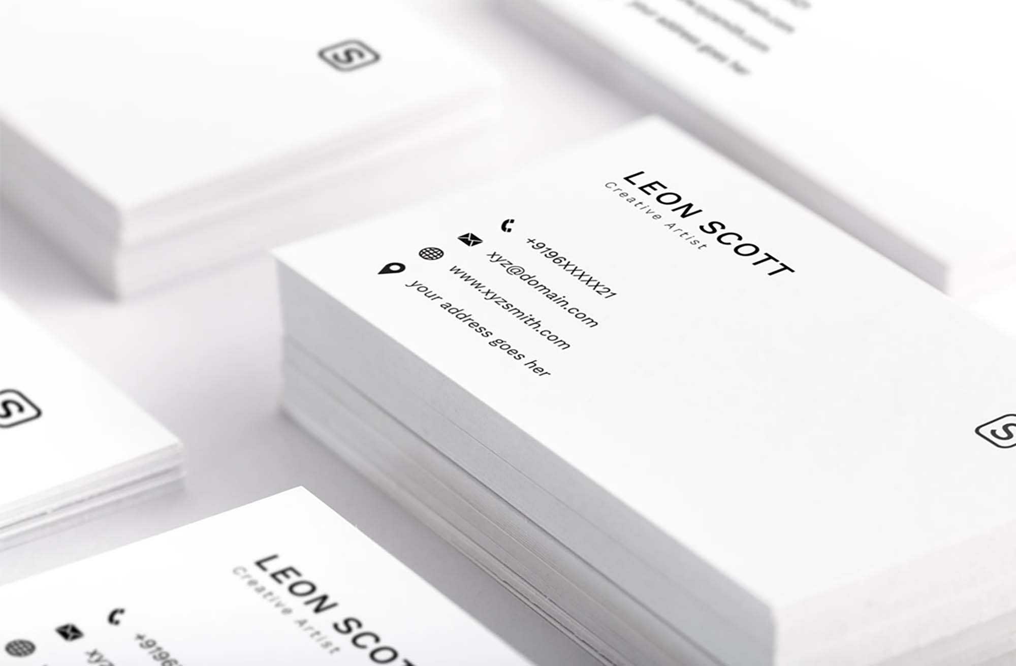 Free Minimal Elegant Business Card Template (Psd) Intended For Psd Name Card Template
