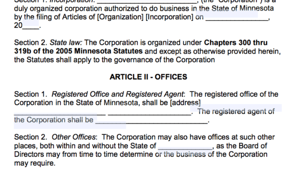 Free Minnesota Corporate Bylaws Template | Pdf | Word | pertaining to Corporate Bylaws Template Word