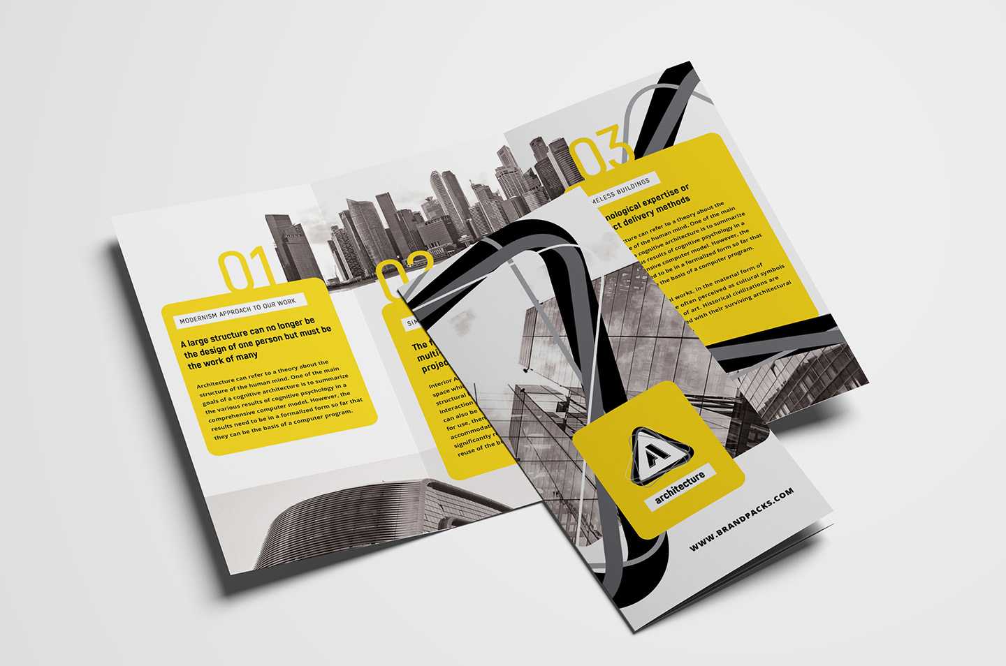 Free Modern Trifold Brochure Template For Photoshop In Fancy Brochure Templates