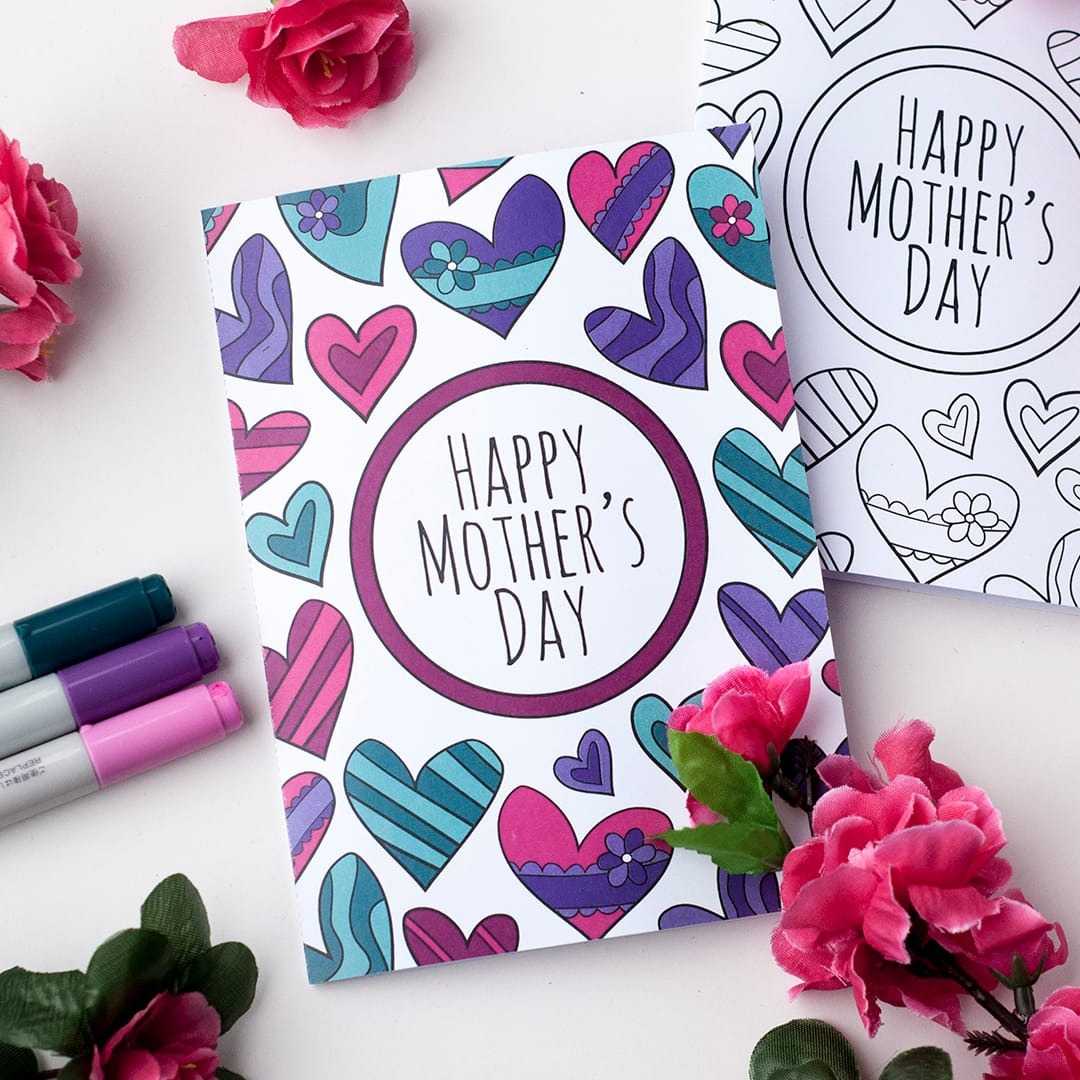 Free Mother's Day Coloring Card With Mothers Day Card Templates