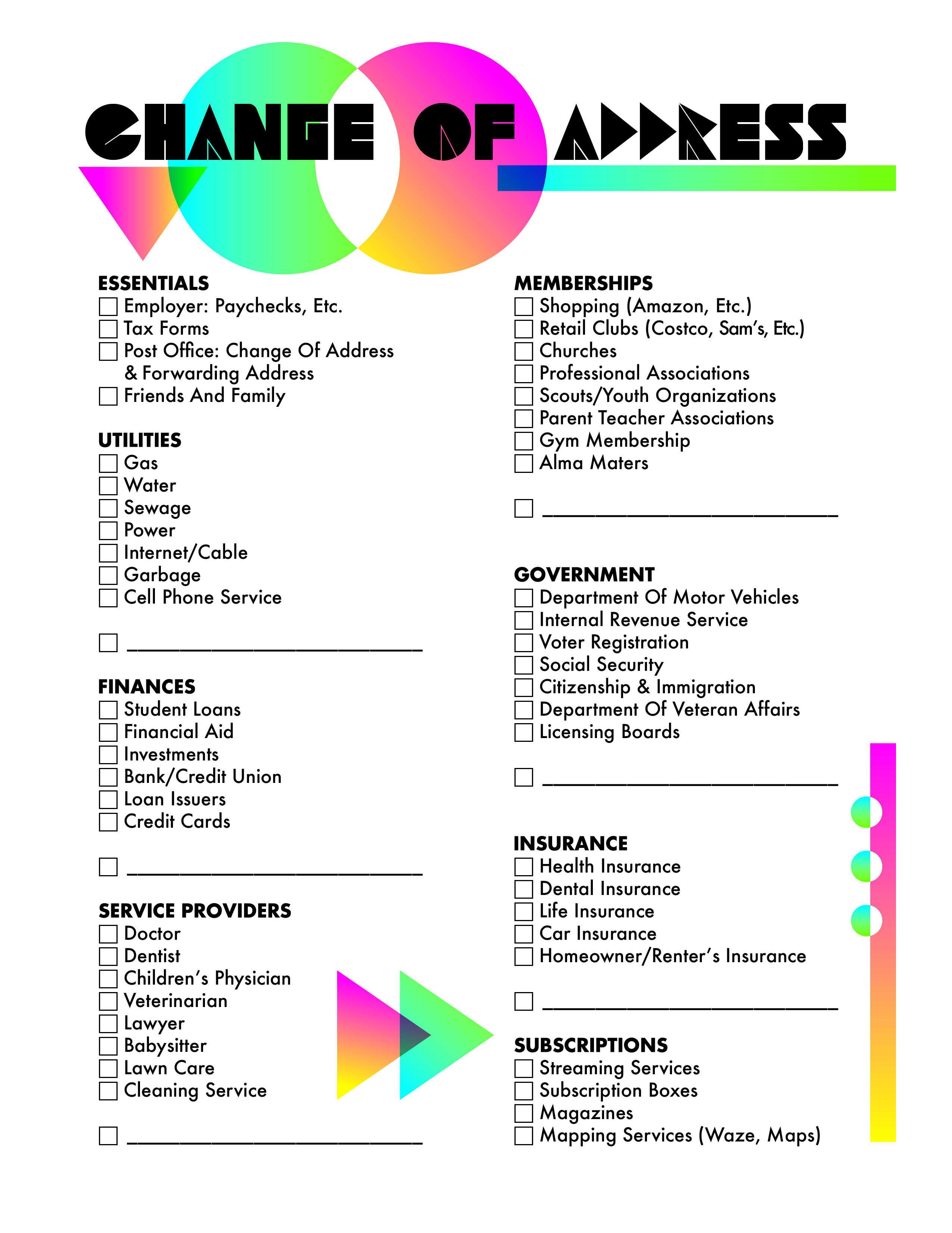 Free Moving Checklist Printable | This Change Of Address Inside Moving Home Cards Template