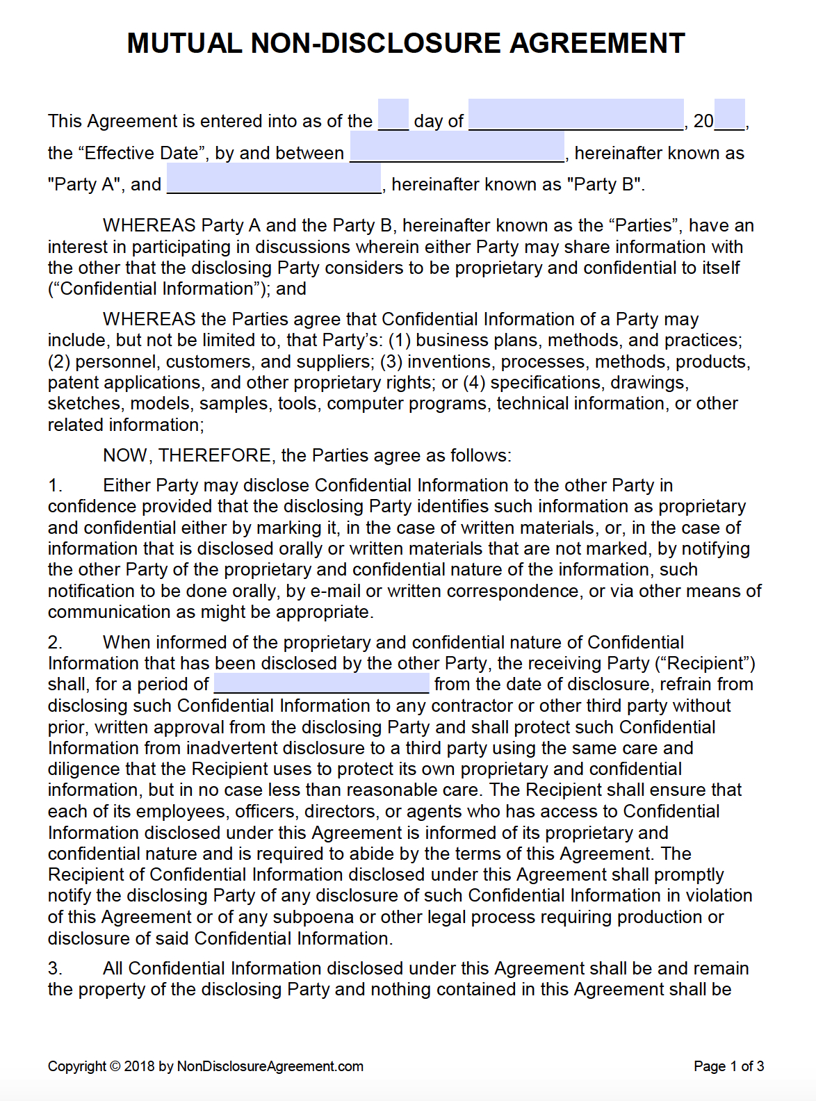 Free Mutual Non-Disclosure Agreement (Nda) | Pdf | Word (.docx) with Nda Template Word Document Free Mutual Non Disclosure Agreement (Nda) | Pdf | Word (.docx) With Nda Template Word Document