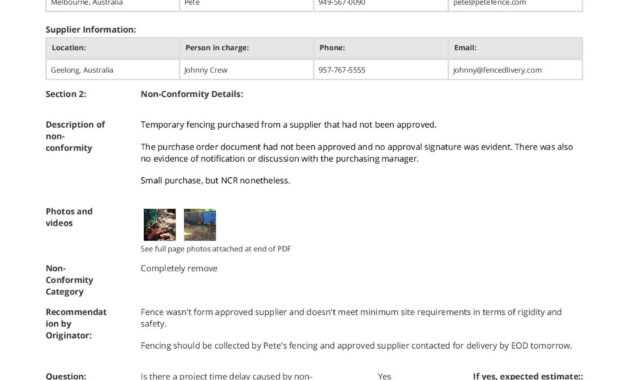 Free Non Conformance Report Template (Better Than Pdf And with regard to Ncr Report Template