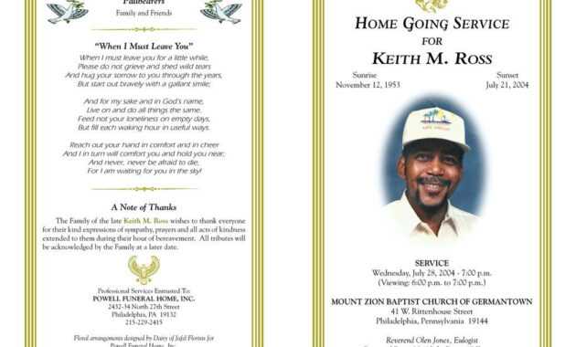 Free Obituary Template | Obituary Templates | Funeral for Free Obituary Template For Microsoft Word