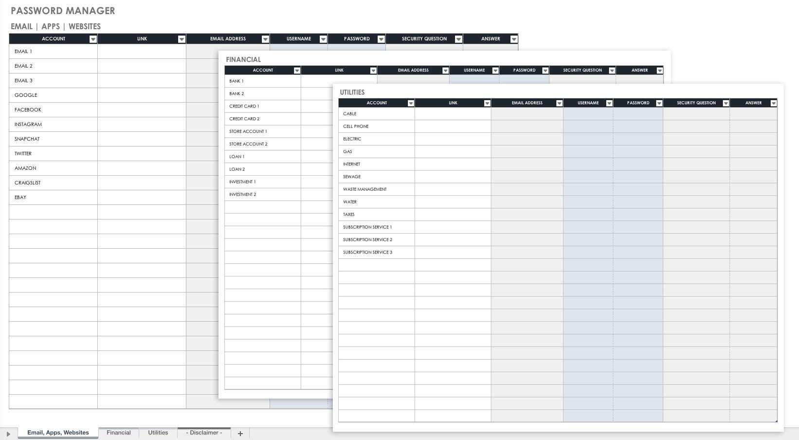 Free Password Templates And Spreadsheets | Smartsheet With Pertaining To Cheat Sheet Template Word