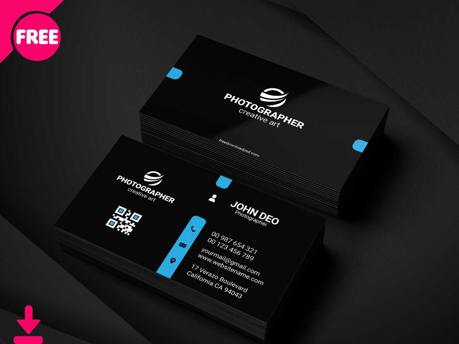 Free Personal Business Card Psd Template Cover | Searchmuzli For Free Personal Business Card Templates