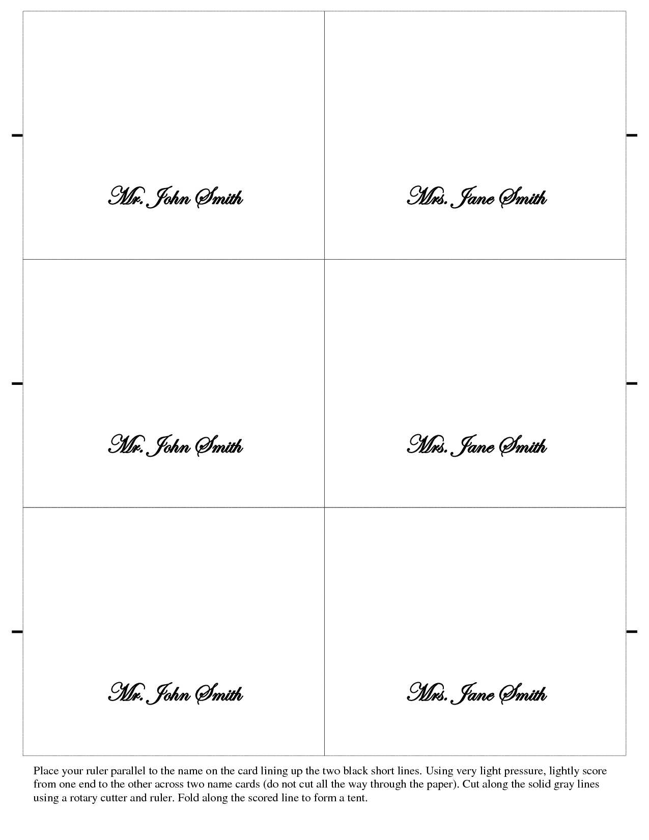 Free Place Card Templates 6 Per Page - Atlantaauctionco Regarding Free Place Card Templates 6 Per Page