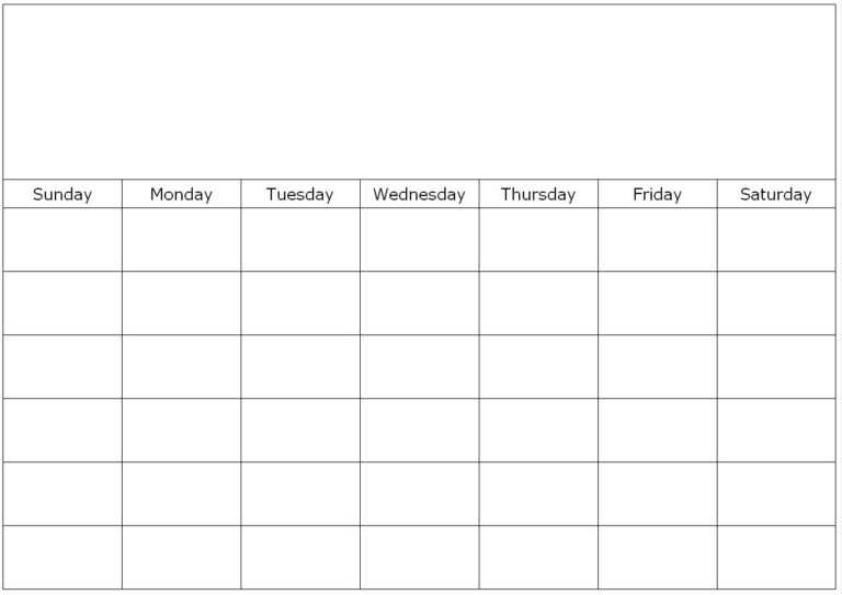 Blank One Month Calendar Template – Xfanzexpo.com