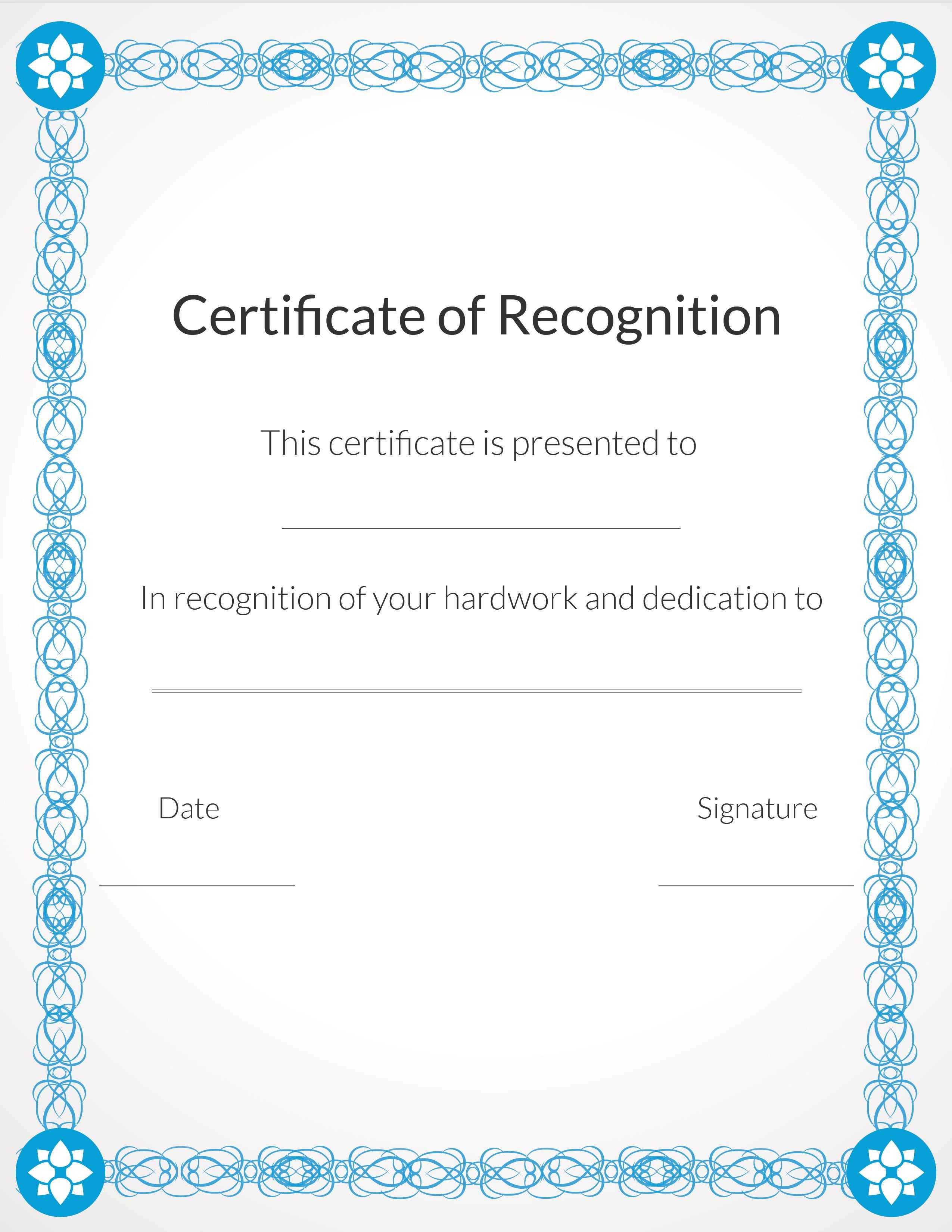 Free Printable Appreciation Certificate Employee Recognition Inside Free Vbs Certificate Templates