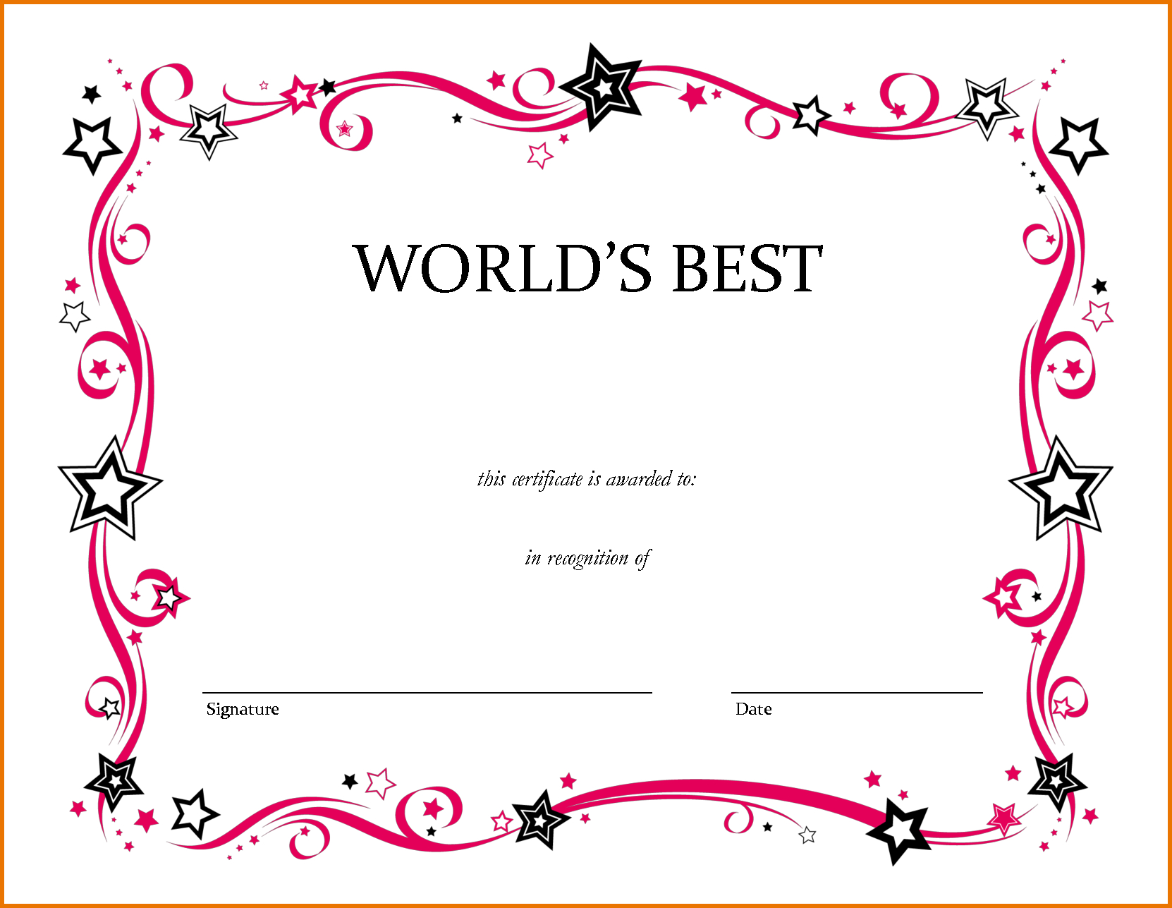Free Printable Award Certificate Long Service Template For Regarding Free Printable Student Of The Month Certificate Templates