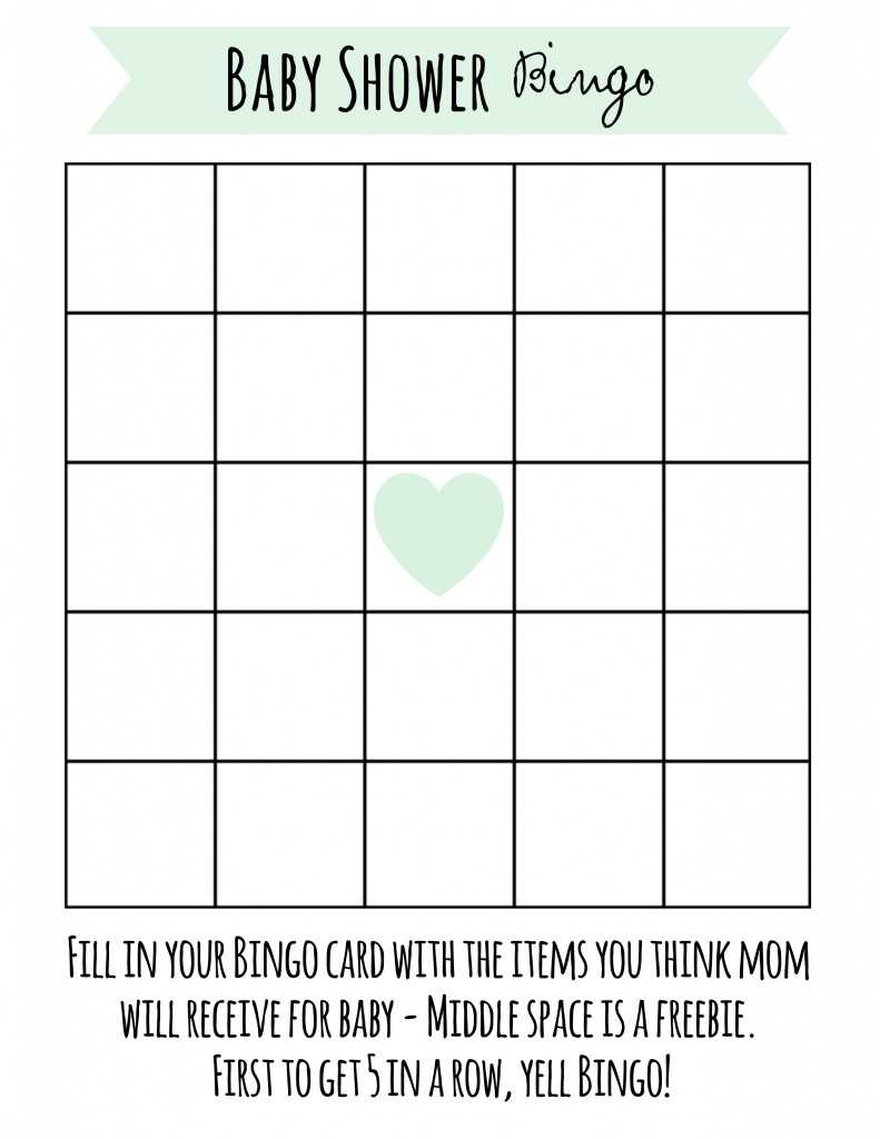 Free Printable Baby Shower Bingo – Frugal Fanatic With Blank Bingo Card Template Microsoft Word