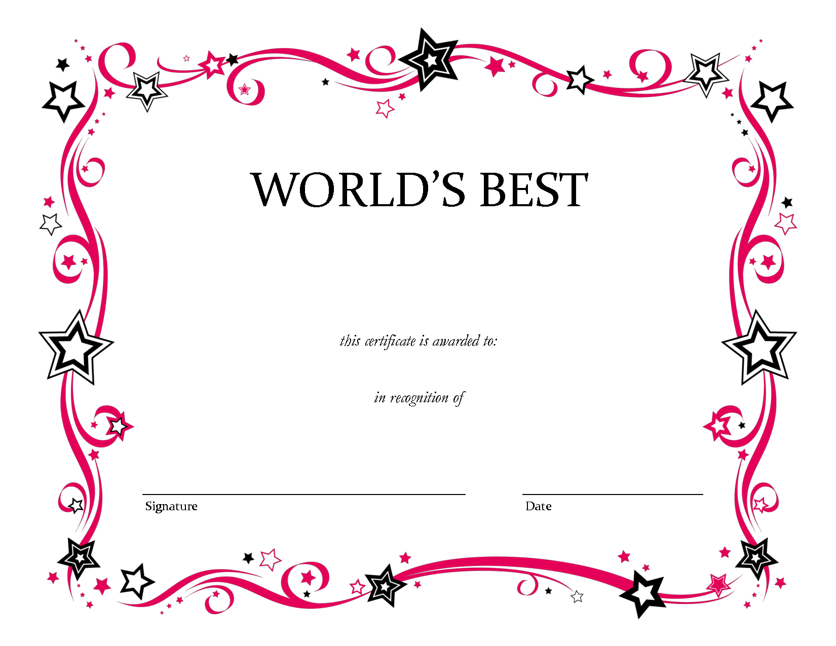 Free Printable Blank Award Certificate Templates Chainimage With Free Printable Blank Award Certificate Templates