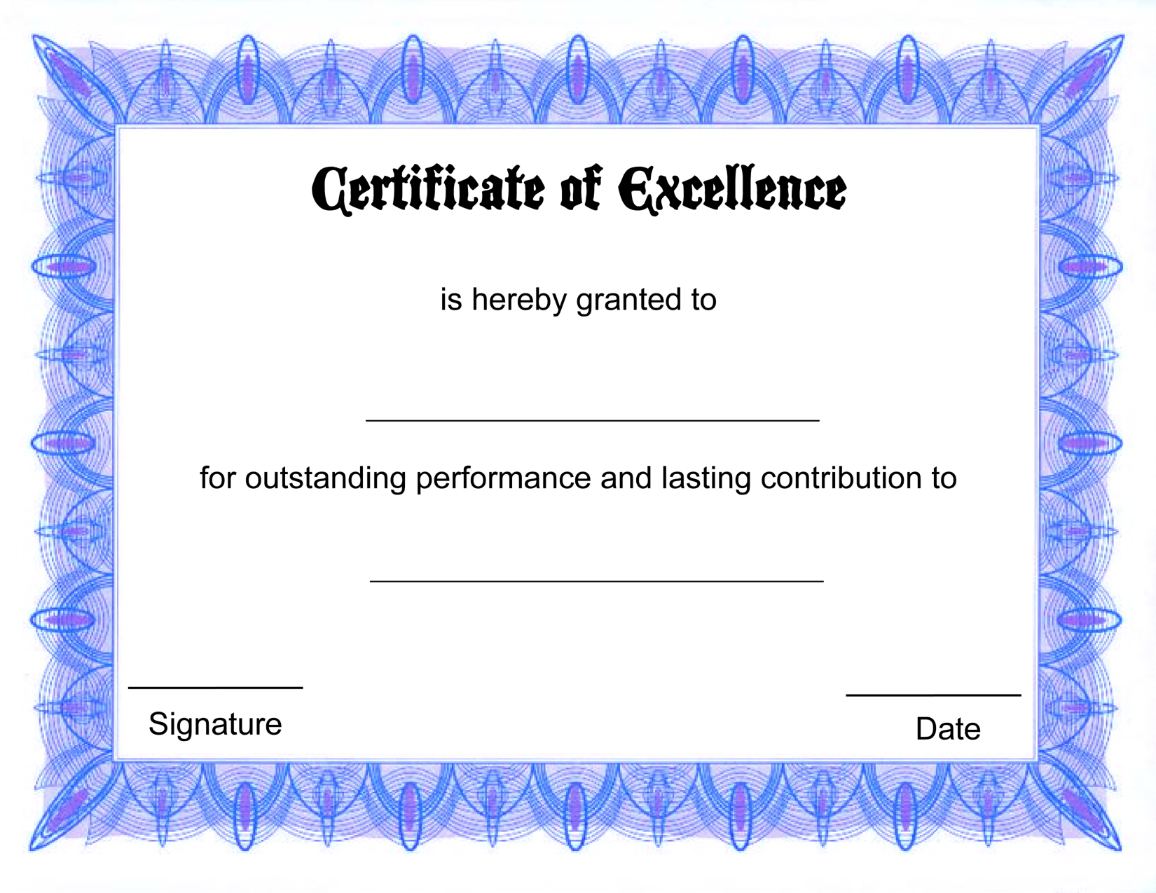 Free Printable Blank Award Certificate Templates | Mult Igry Pertaining To Free Printable Blank Award Certificate Templates