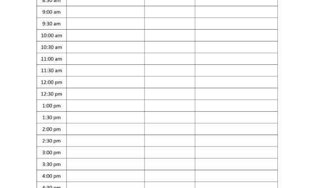 Free Printable Blank Daily Calendar | 181D Daily Appointment for Printable Blank Daily Schedule Template