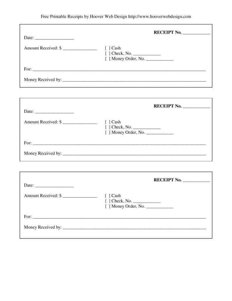 Free Printable Blank Receipt Form Template Page 001 Throughout Blank Money Order Template
