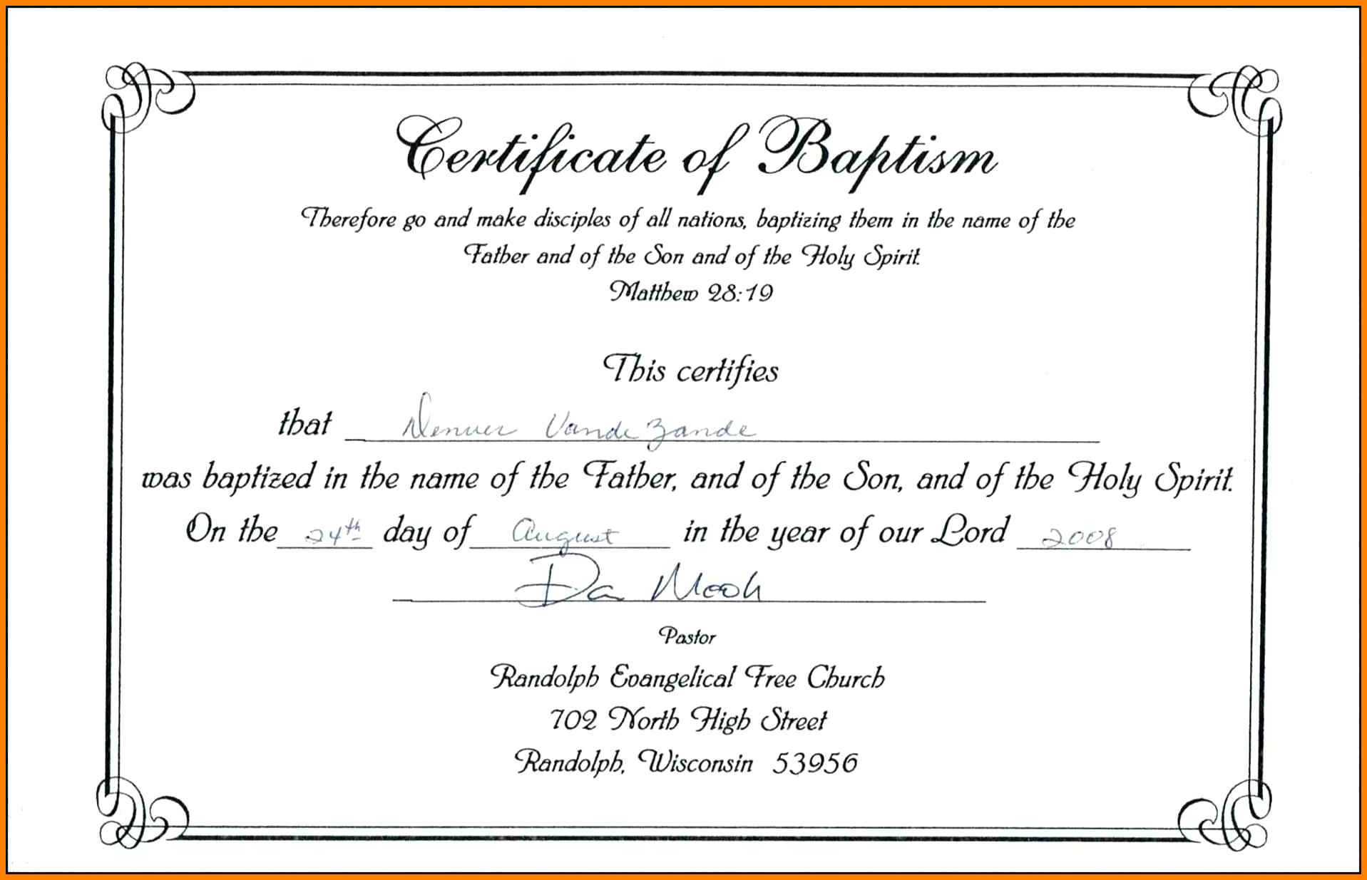 Free Printable Certificate Of Baptism | Mult Igry Within Baptism Certificate Template Word