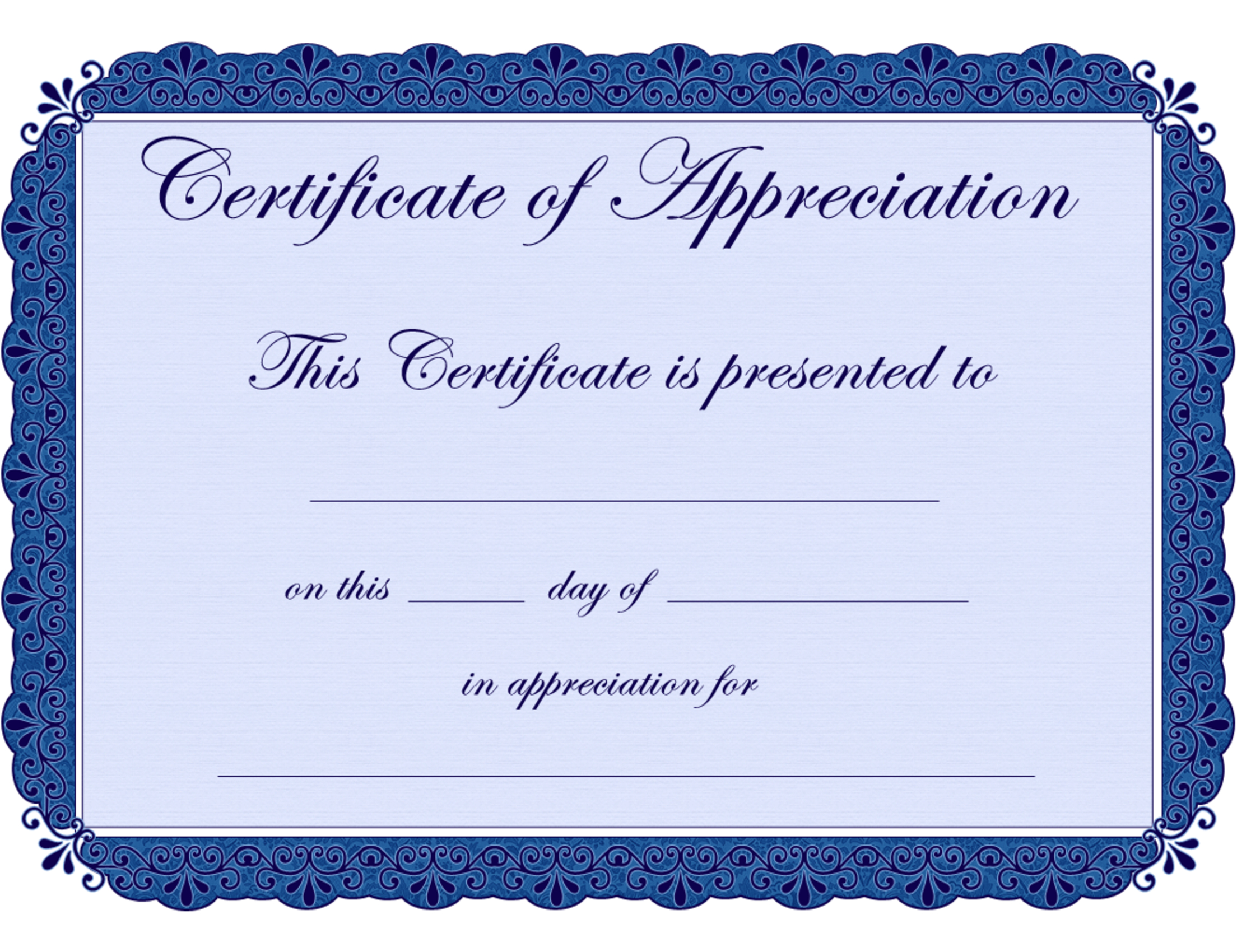 Free Printable Certificates Certificate Of Appreciation With Regard To Template For Certificate Of Appreciation In Microsoft Word