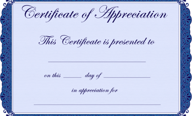 Free Printable Certificates Certificate Of Appreciation within Certificate Of Appreciation Template Free Printable