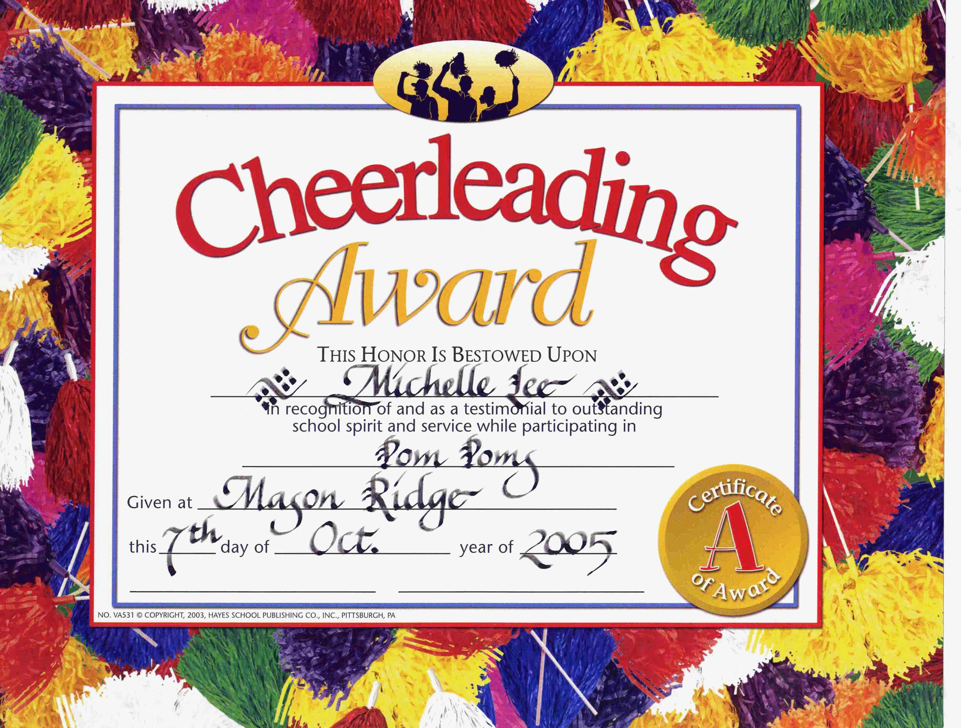 Free Printable Cheerleading Certificate Templates Or 9 Best For Hayes Certificate Templates