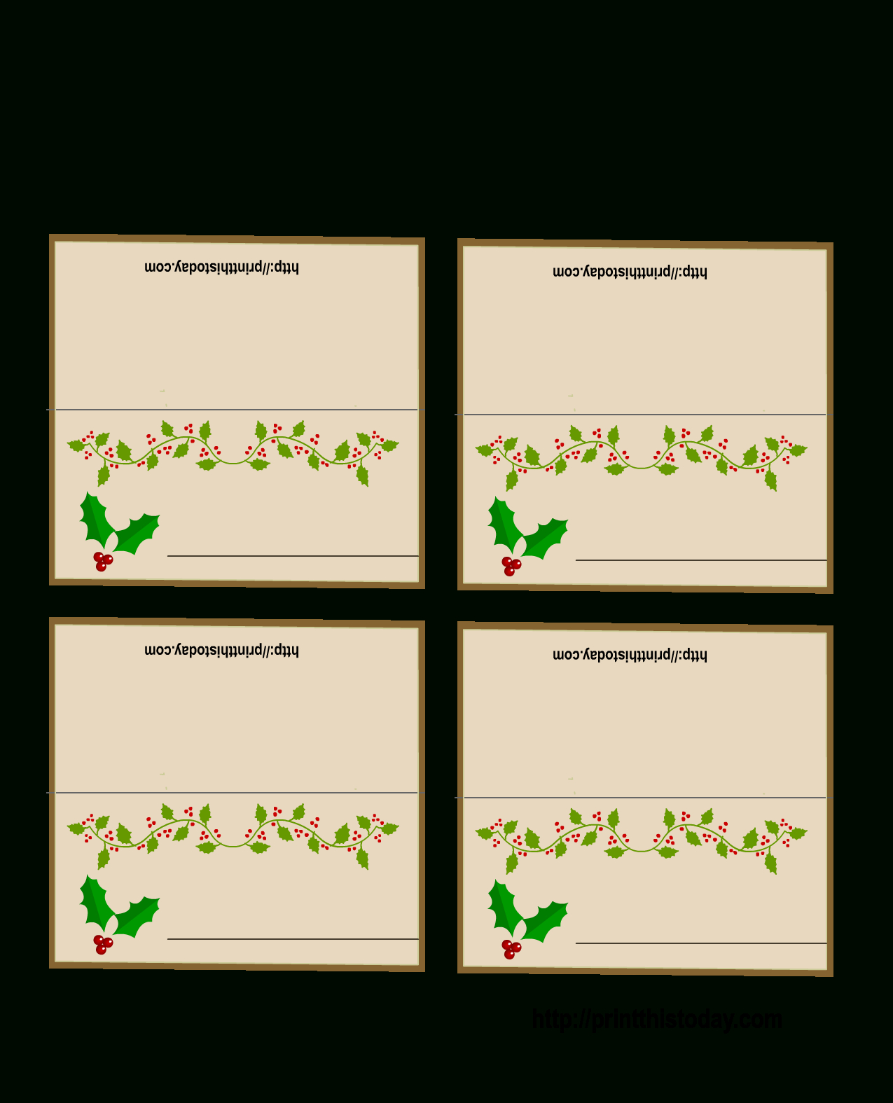 Free Printable Christmas Place Cards Intended For Christmas Table Place Cards Template