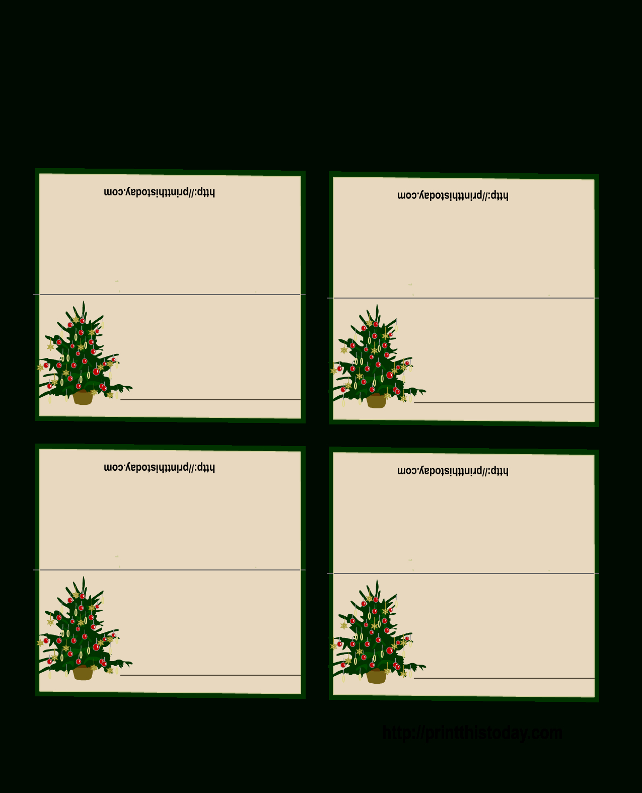 Free Printable Christmas Tree Place Cards | Free Christmas Regarding Christmas Table Place Cards Template