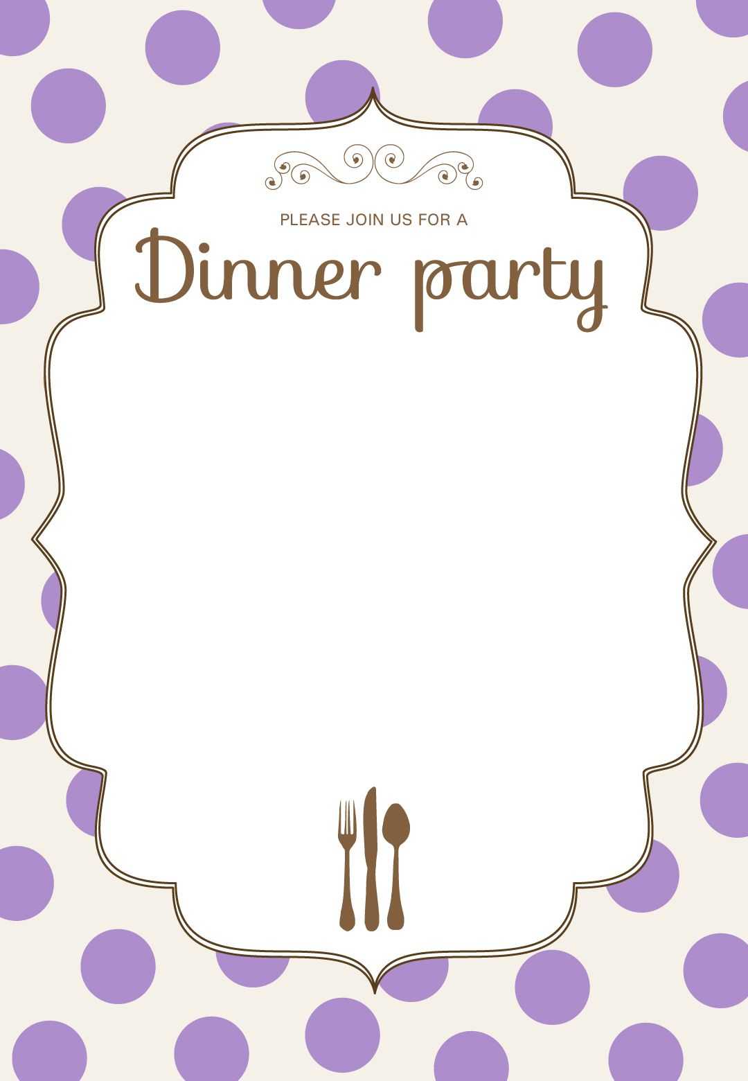 Free Printable Classic Dinner Party Invitation | Dinner Intended For Free Dinner Invitation Templates For Word