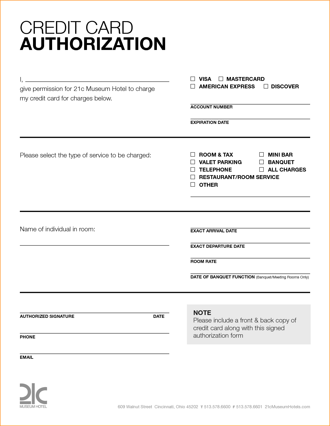 Free Printable Credit Card Authorization Form Blank Pin Pertaining To Hotel Credit Card Authorization Form Template