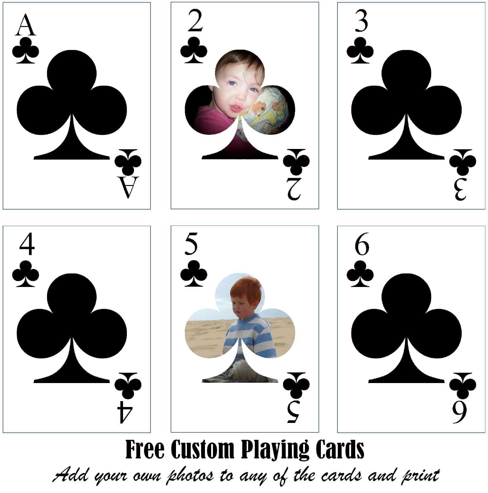 Free Printable Custom Playing Cards | Add Your Photo And/or Text Within Deck Of Cards Template