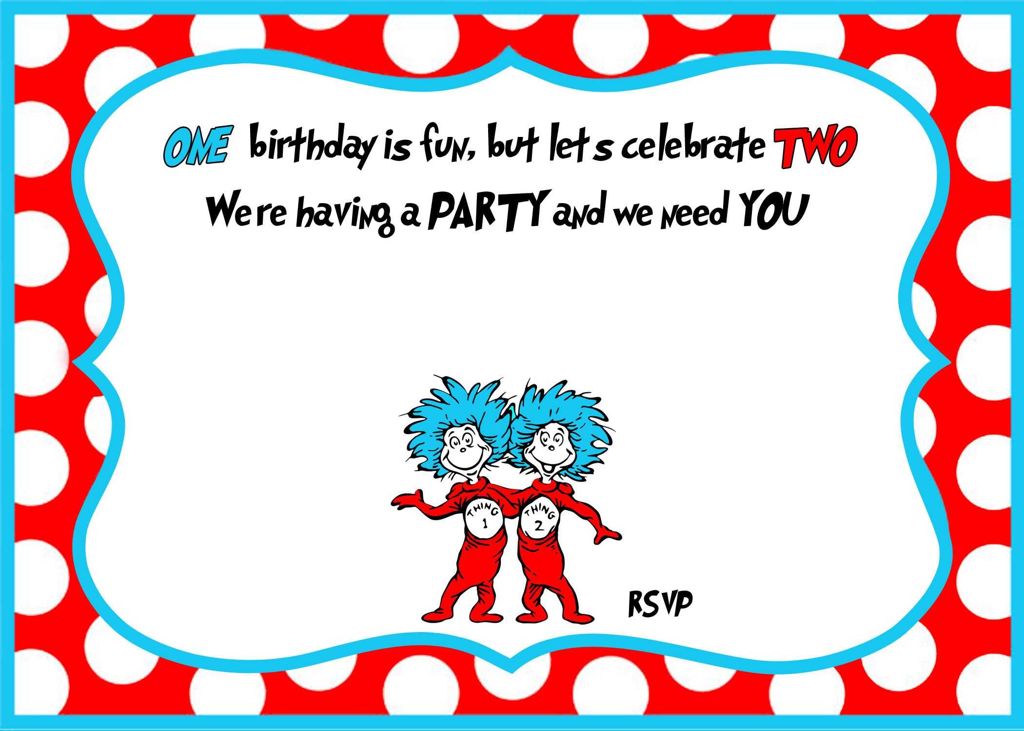 Free Printable Dr Seuss Birthday Invitations | Dr Seuss Intended For Dr Seuss Birthday Card Template
