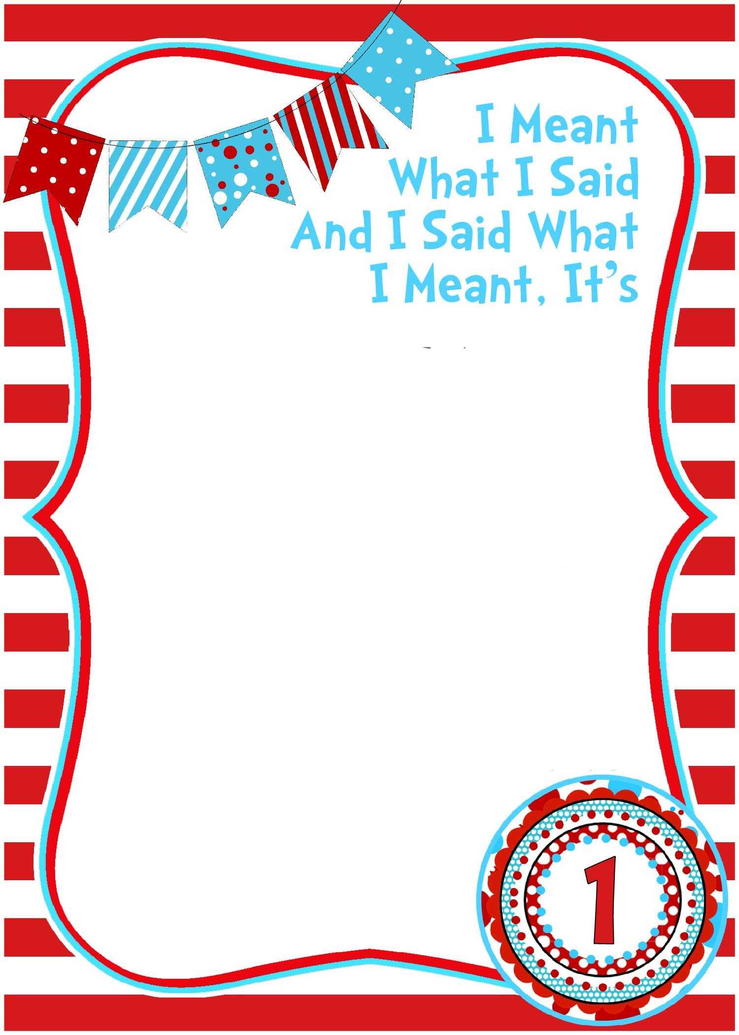 Free Printable Dr Seuss Birthday Invitations | Dr Seuss Within Dr Seuss Birthday Card Template