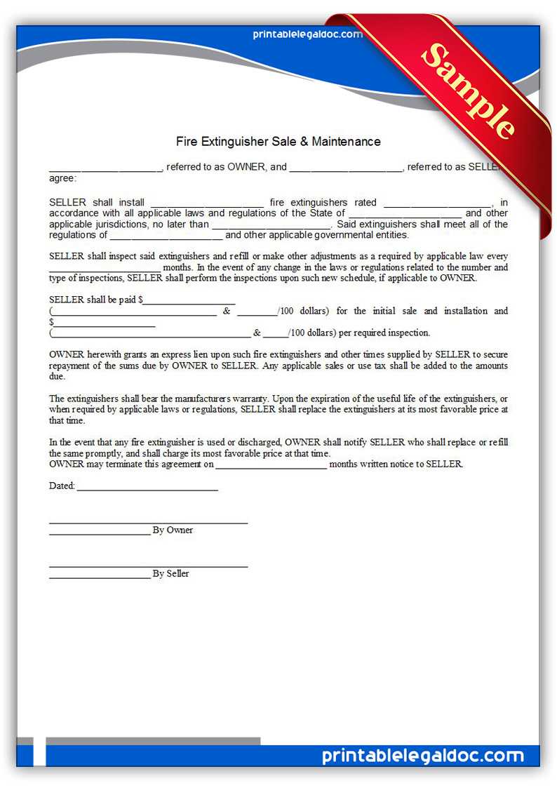 Free Printable Fire Extinguisher Sale & Maintenance Inside Fire Extinguisher Certificate Template