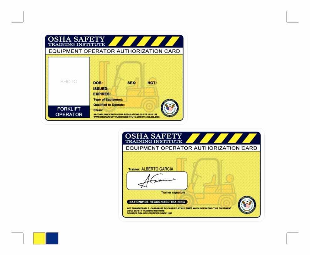 Free Printable Forklift License Template Then Forklift With Forklift Certification Card Template