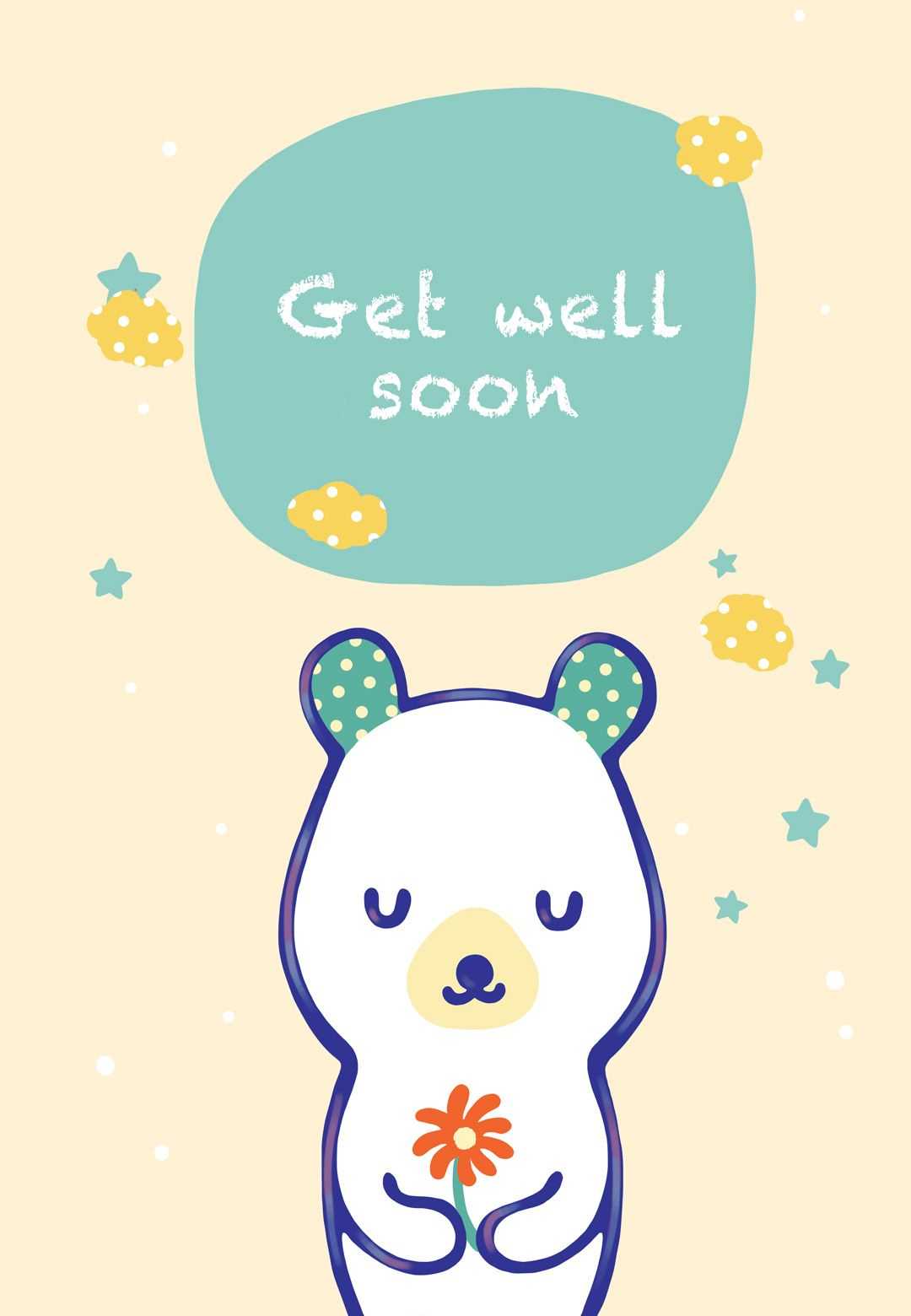 Free Printable Get Well Teddy Bear Greeting Card Regarding Get Well Soon Card Template
