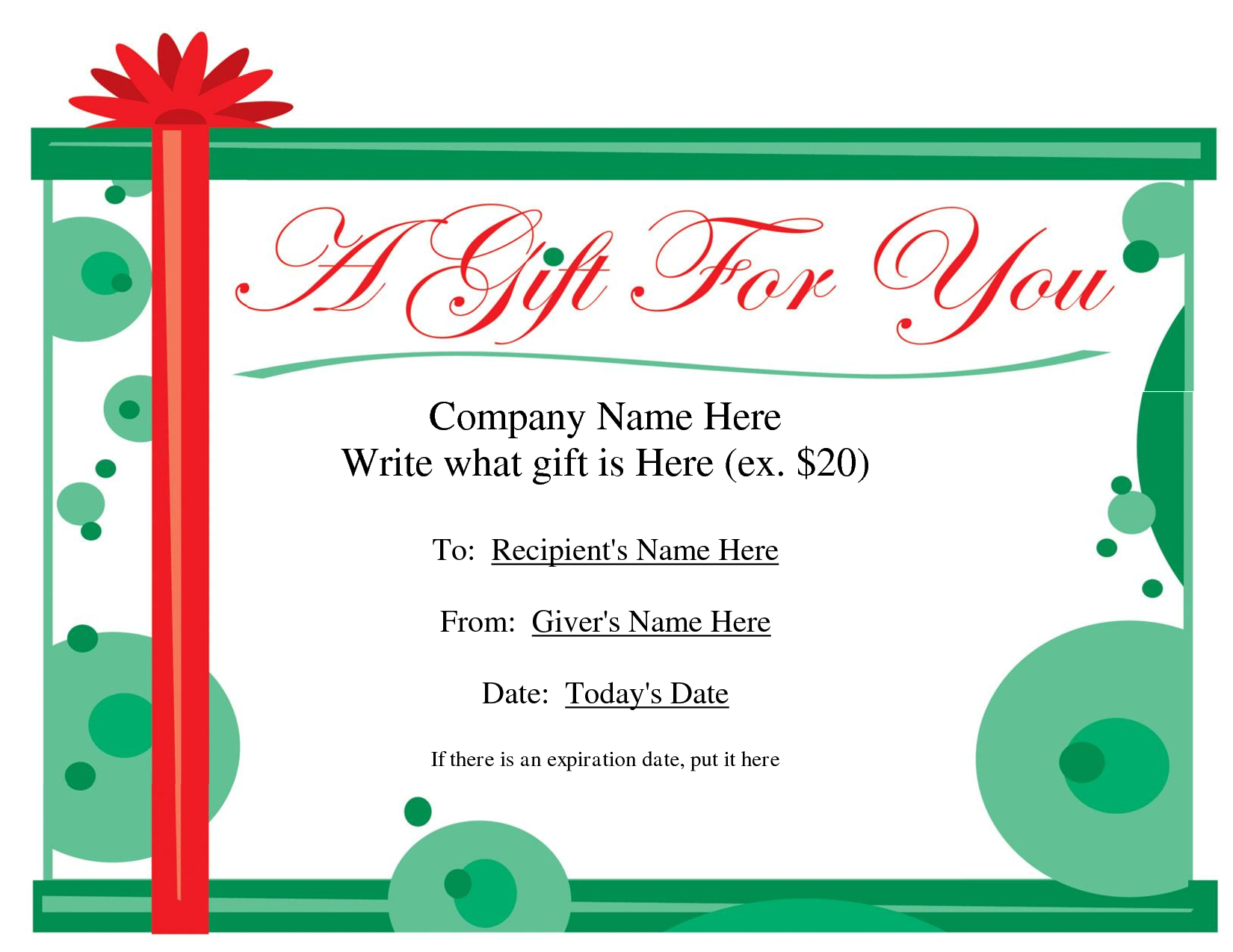 Free Printable Gift Certificate Template | Free Christmas Throughout Homemade Christmas Gift Certificates Templates