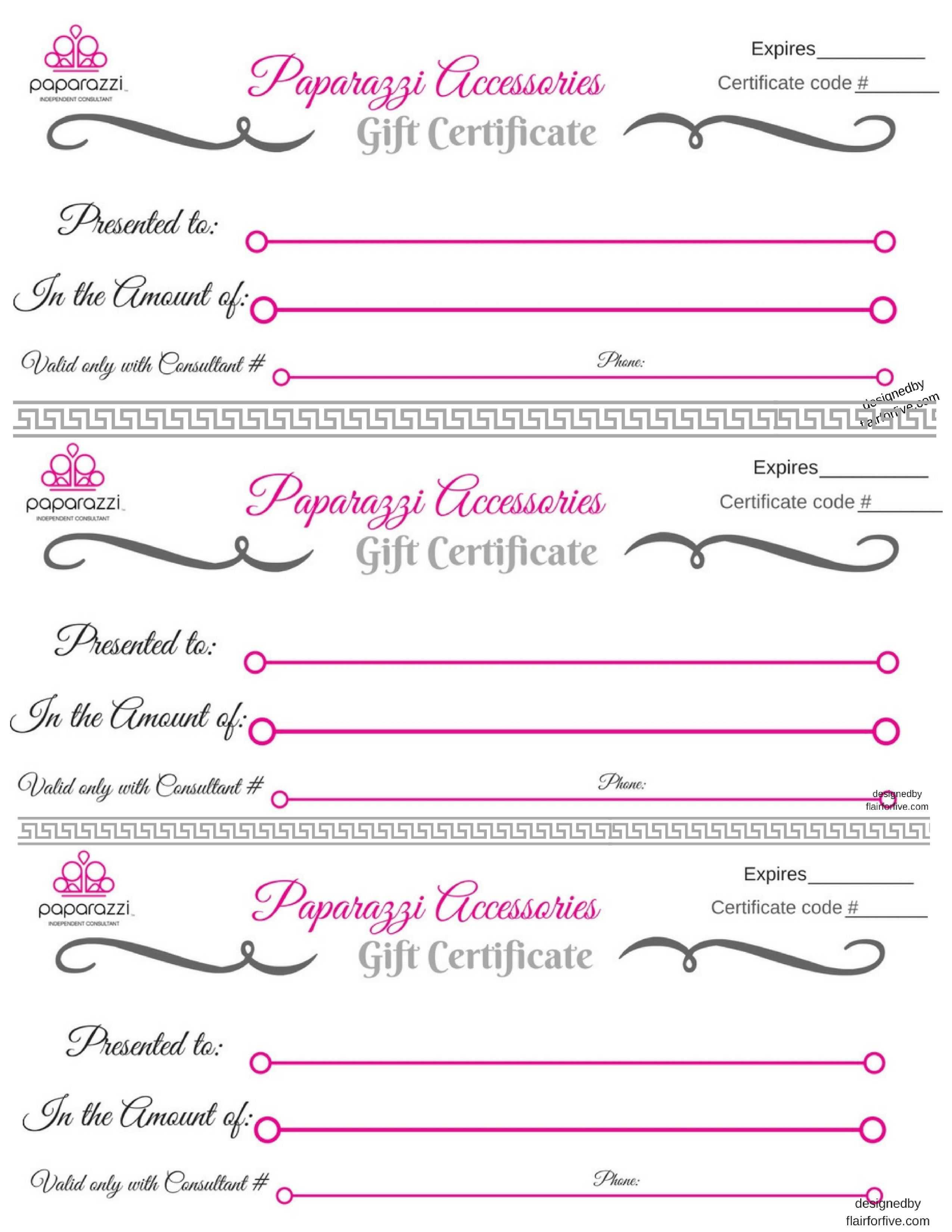 Free Printable Gift Certificates Certificate Templates Pertaining To Salon Gift Certificate Template