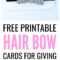 Free Printable Hair Bow Cards For Diy Hair Bows And Throughout Headband Card Template