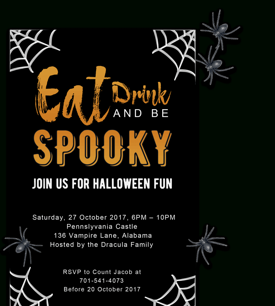 Free Printable Halloween Party Invitations 2018 ✅ [ Template] Inside Free Dinner Invitation Templates For Word