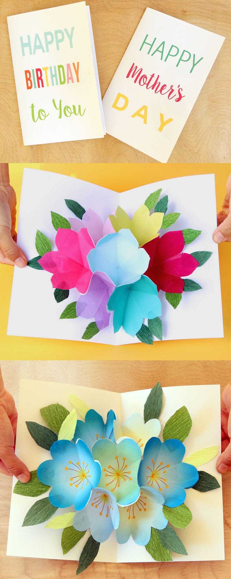 Free Printable Happy Birthday Card With Pop Up Bouquet – A With Regard To Mom Birthday Card Template