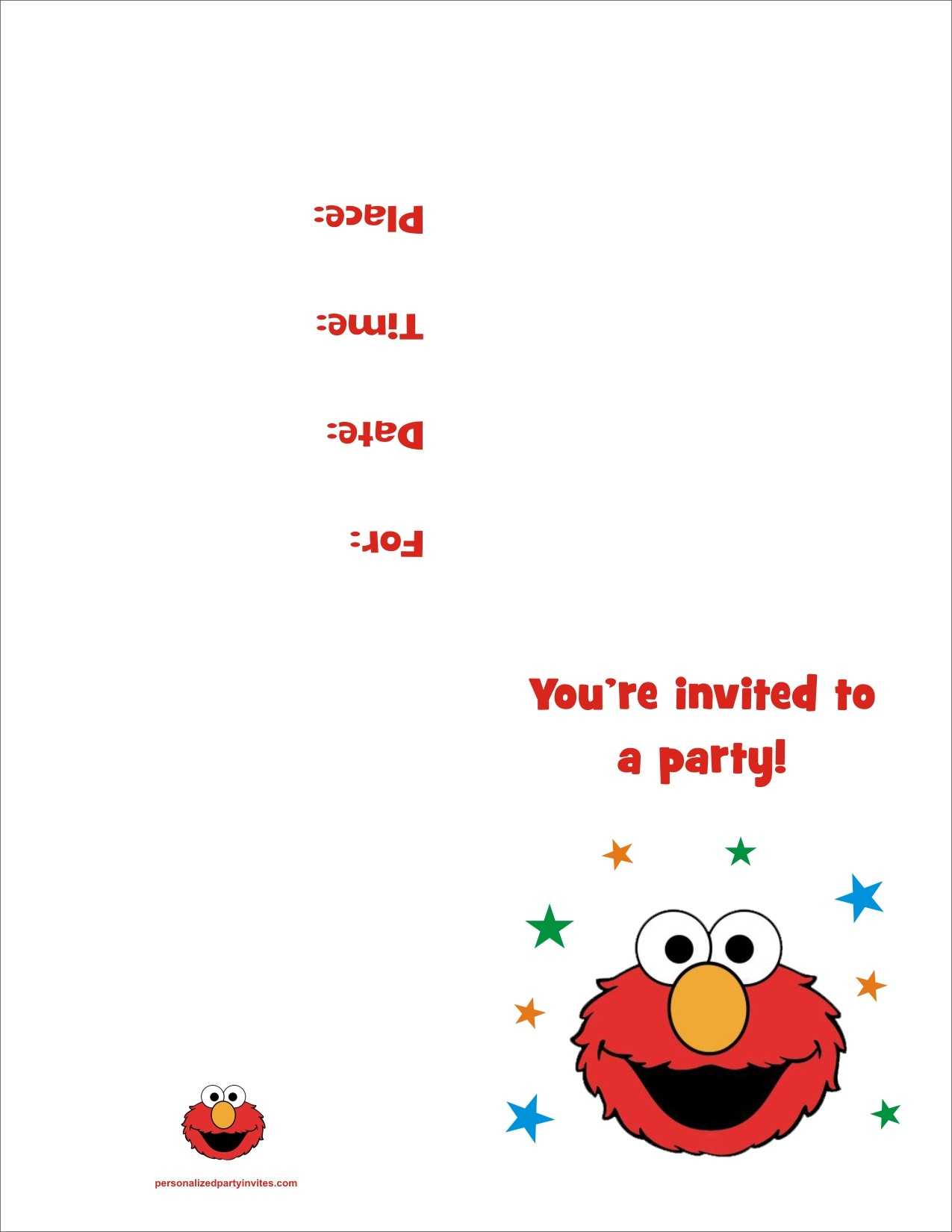 Free Printable Invatations Elmo Birthday Party Invitation Inside Elmo Birthday Card Template