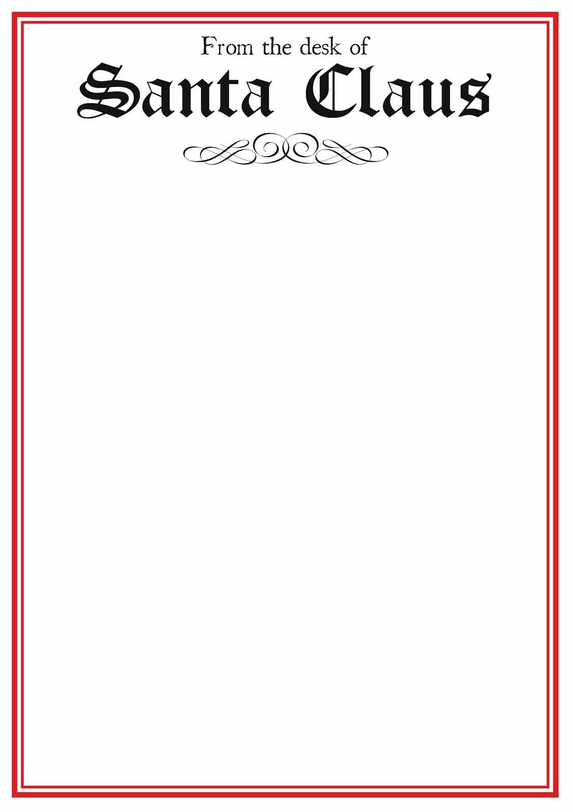 Free Printable Letter From Santa Template Word Collection In Blank Letter From Santa Template