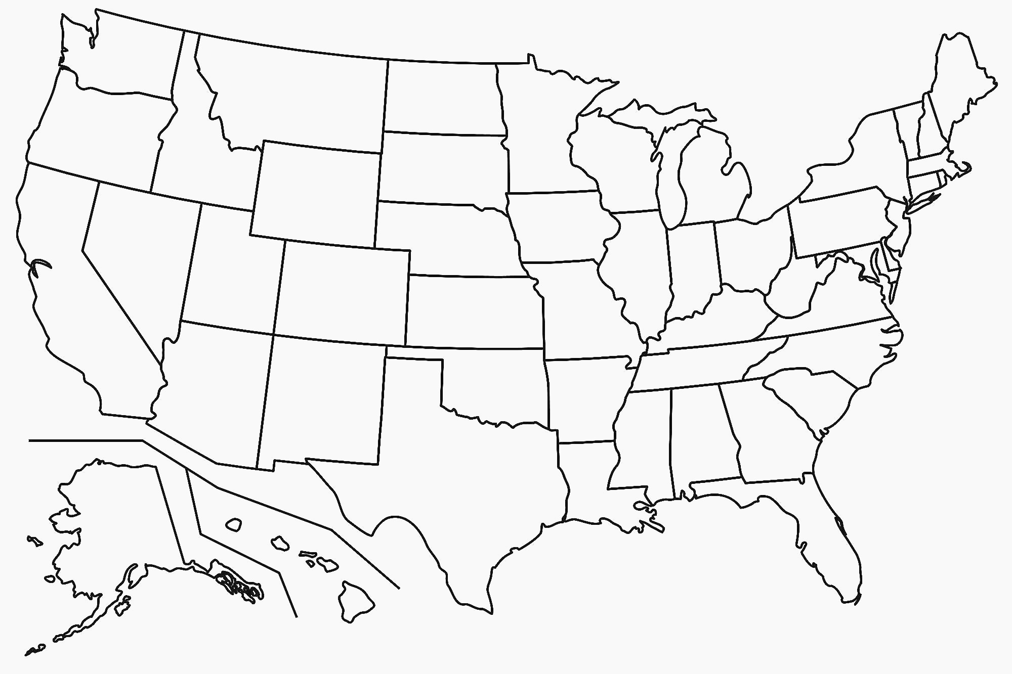 Free Printable Map Of The United States Blank Save Template Throughout Blank Template Of The United States